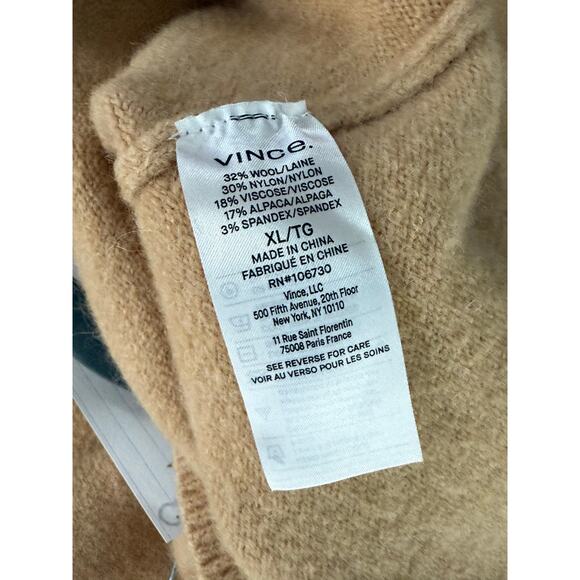 Vince Dress Women's Large Tan Sleeveless Wool Alpaca Blend - Picture 4 of 6